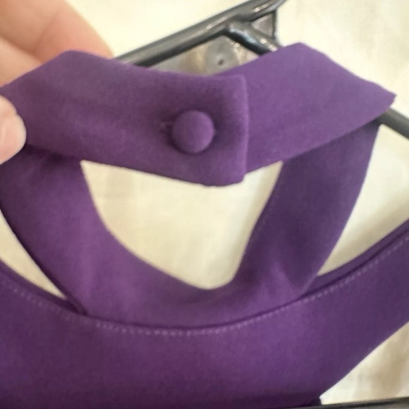 Bebe Dress Women’s XS Purple Mock Neck Strappy Crepe Dress NWT - Picture 3 of 7